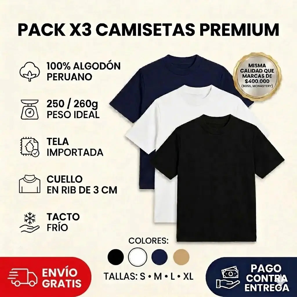 Tripack Esencial: Algodón Peruano Premium