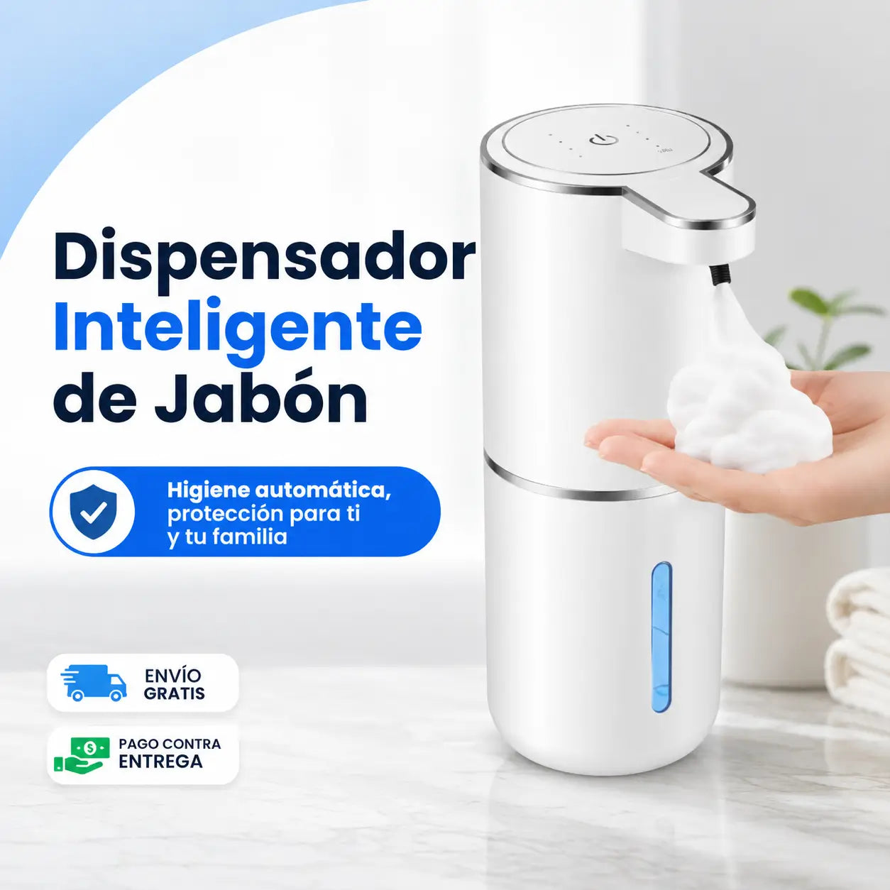 Dispensador Inteligente de Jabón Espuma Recargable