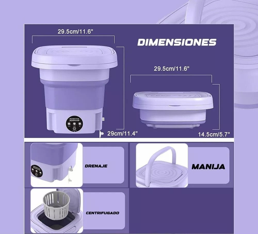 Ahorra tiempo y esfuerzo lavando tu ropa delicada con esta mini lavadora plegable