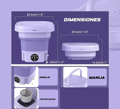 Ahorra tiempo y esfuerzo lavando tu ropa delicada con esta mini lavadora plegable