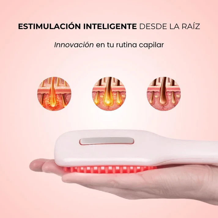 Aura Hair™ | Cepillo de Fototerapia LED y Estímulo Capilar Activo