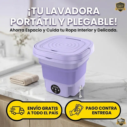 Ahorra tiempo y esfuerzo lavando tu ropa delicada con esta mini lavadora plegable