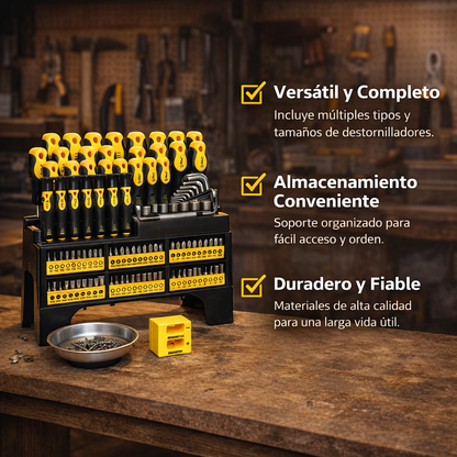 Kit Profesional de Destornilladores Magnéticos 118 Piezas