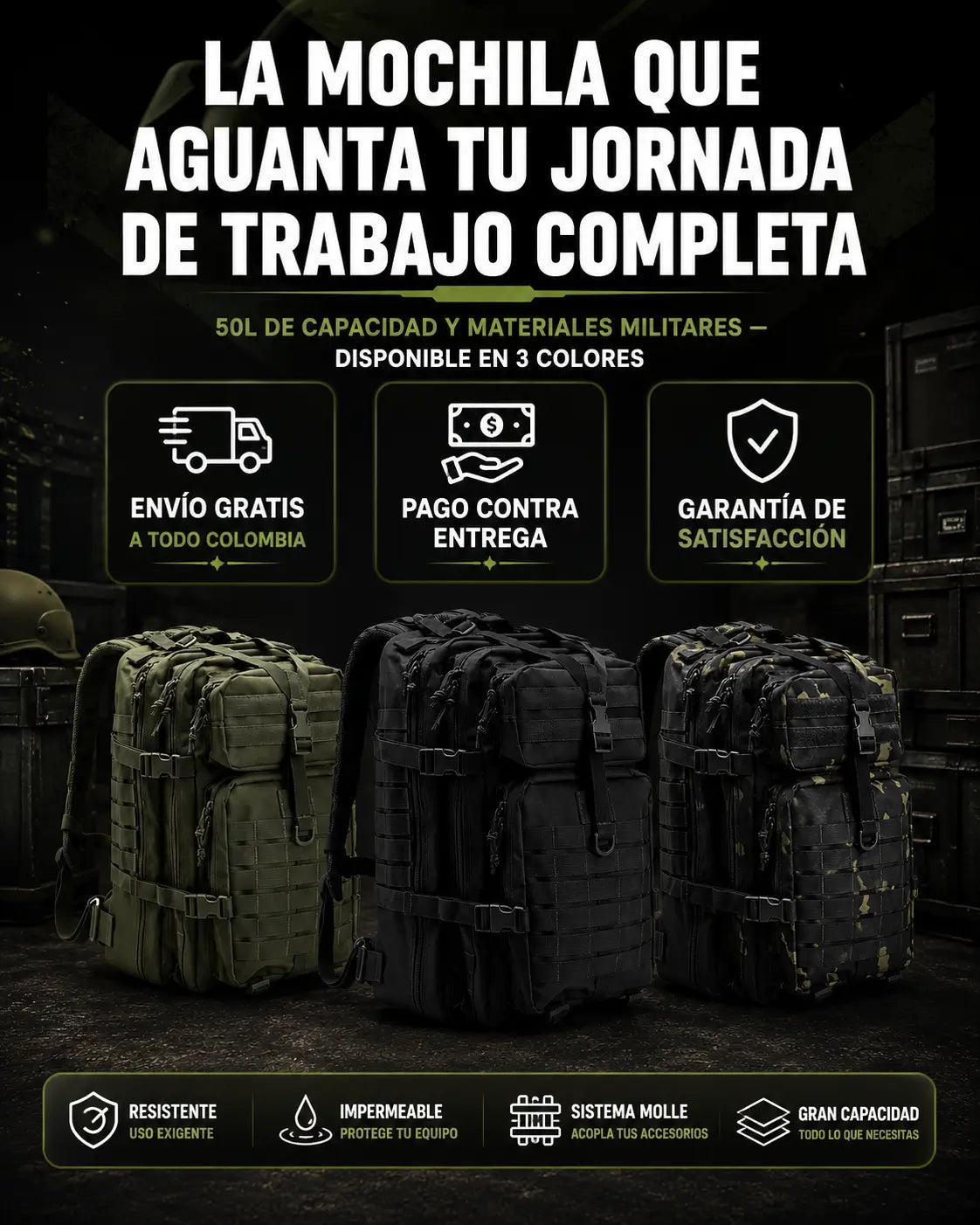 FortiPack™ Mochila Táctica Militar De Gran Capacidad