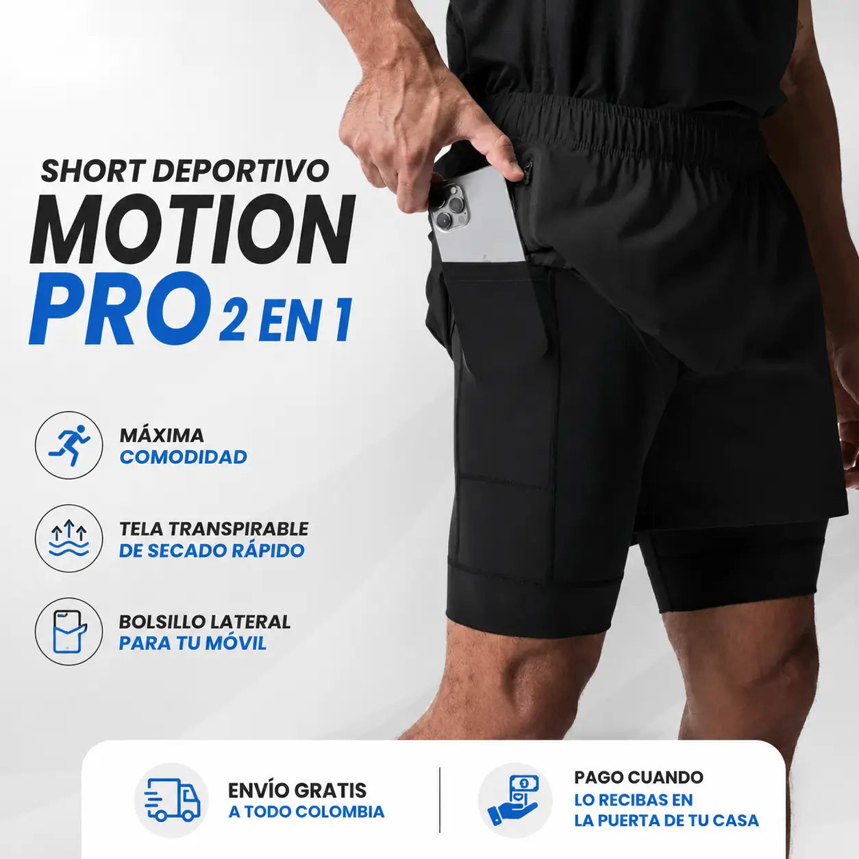 Short Deportivo Motion Pro 2 en 1 | Libertad Total para Entrenar