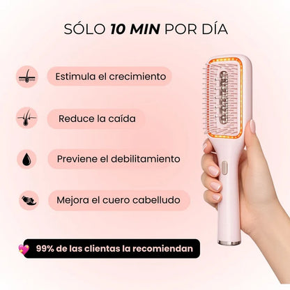 Aura Hair™ | Cepillo de Fototerapia LED y Estímulo Capilar Activo