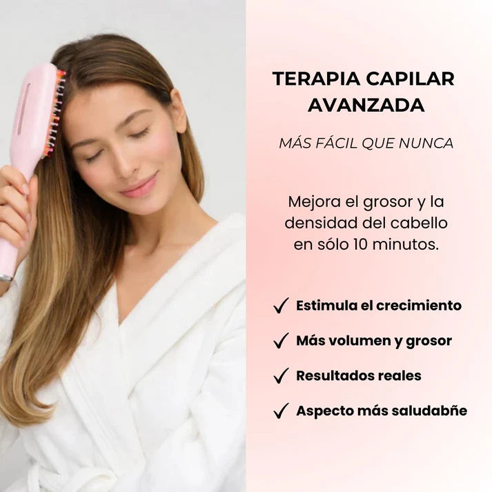 Aura Hair™ | Cepillo de Fototerapia LED y Estímulo Capilar Activo