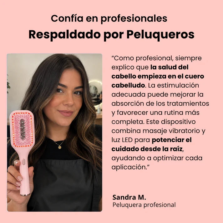 Aura Hair™ | Cepillo de Fototerapia LED y Estímulo Capilar Activo