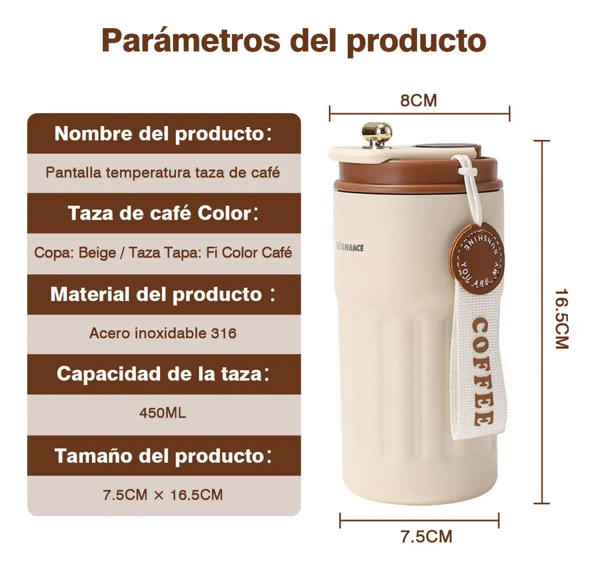 Taza Térmica con Display | El Regalo que Toda Amante del Café Quiere