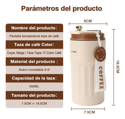 Taza Térmica con Display | El Regalo que Toda Amante del Café Quiere