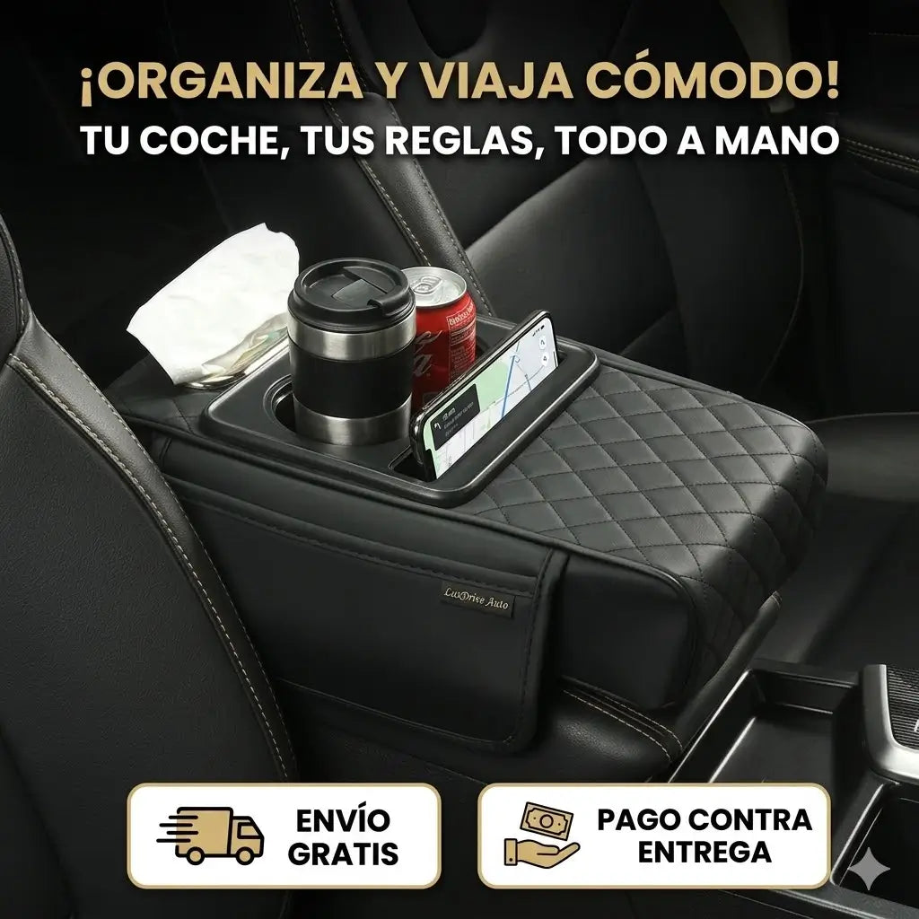 Reposabrazos Premium Multifuncional: Conduce sin Fatiga y Mantén tu Carro Impecable