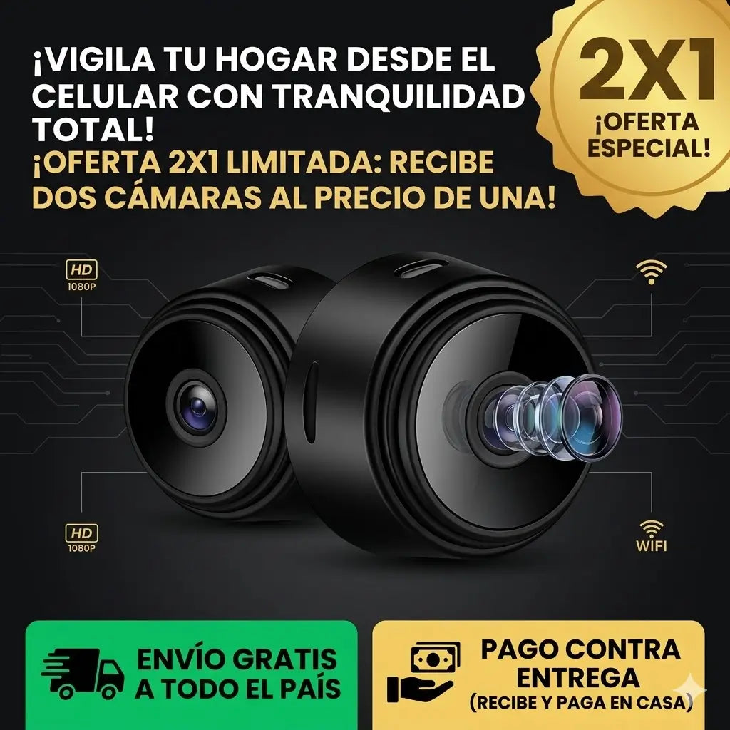 Lleva Dos Mini Cámaras HD WiFi por el Precio de Una | 2x1