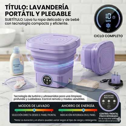 Ahorra tiempo y esfuerzo lavando tu ropa delicada con esta mini lavadora plegable